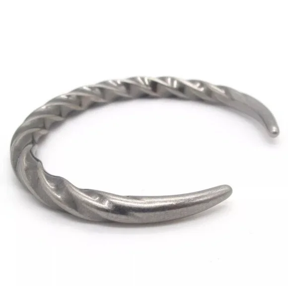7 Inch Stainless Steel Mens Vintage Mobius Horn Cuff Bangle Bracelet Men - Picture 4 of 5